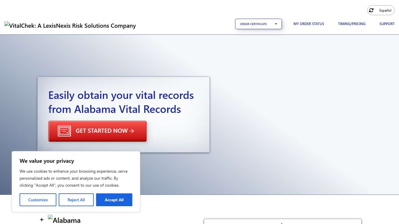 Alabama Vital Records (AL) | Order Certificates - VitalChek